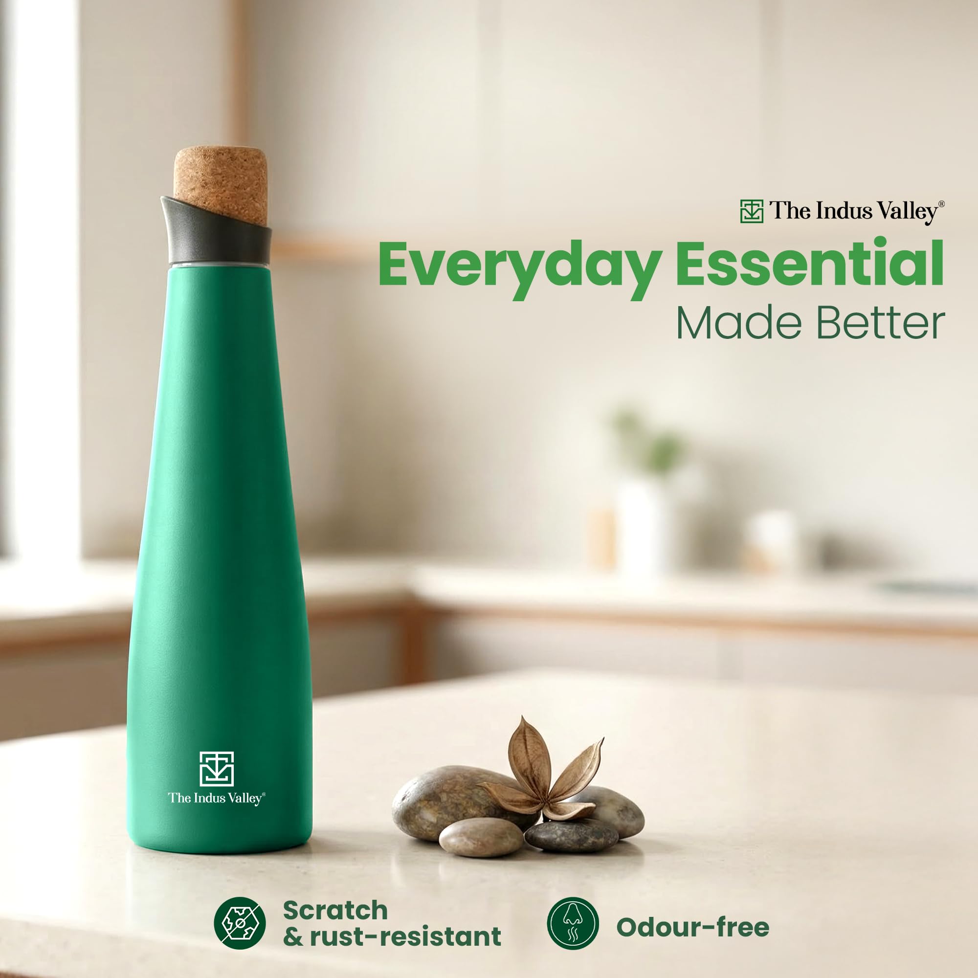 The Indus Valley Double Wall Stainless Steel Vacuum Insulated Narrow Water Bottle | 500 ml | Leak-Proof Lid, Rust-Proof | for School, Office & Gym — Amazon image 6
