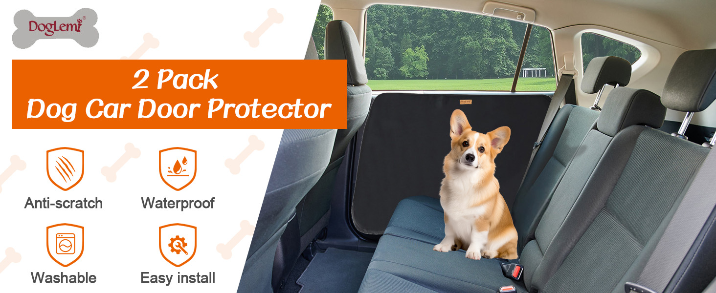 MIGHTYDUTY Protection De Porte Voiture Chien 2 Pièces/Set Imperméable Facile à Nettoyer Installation Rapide Pet Dog Couverture De Porte De Voiture - 8