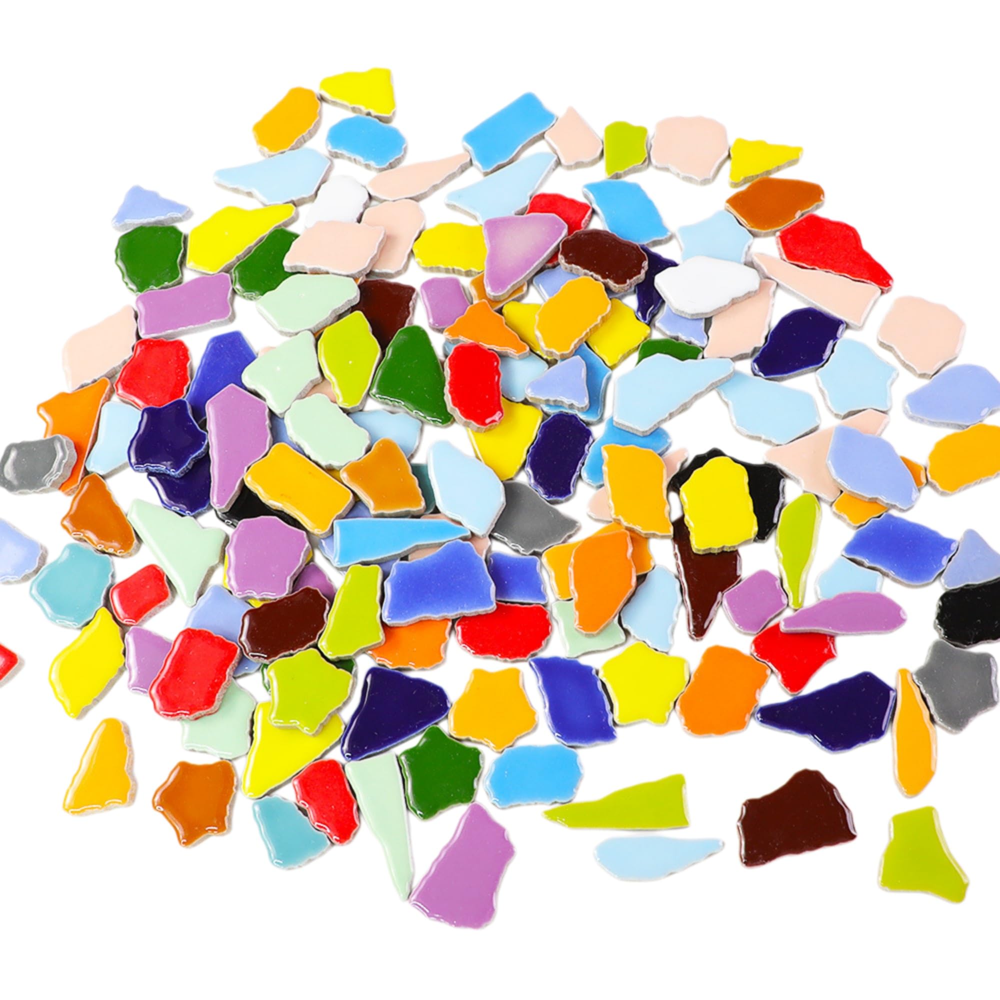 500g Mixed Color Ceramic Mosaic Tiles, Craft Small Irregular Mosaic Pieces for DIY Art, Home Decor, Vase & Flower Pot Filling (1.2-3.2cm Medium Irregular)