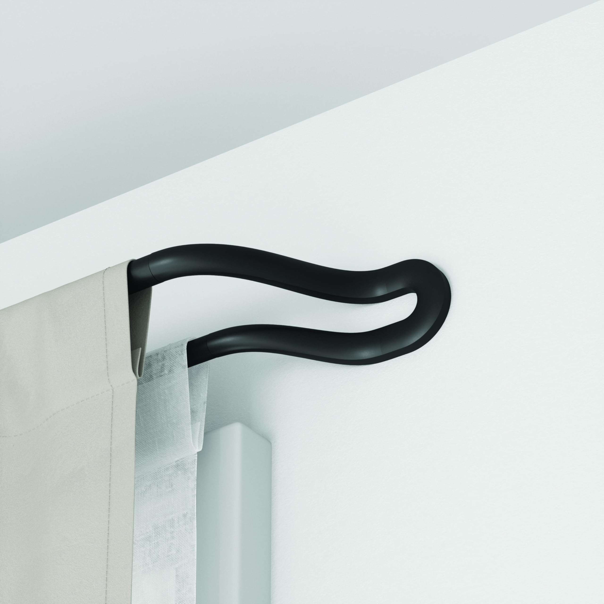 Umbra Midnight podwójny karnisz zaciemniający, 107-305 cm, czarny
