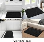 OLANLY Luxury Chenille Bath Mat, Extra Soft Thick Absorbent Shaggy Bathroom mat, Non-Slip Machine Wash Dry Plush Bath Mats for Bathroom, Shower, and Tub (24"x16", Black)