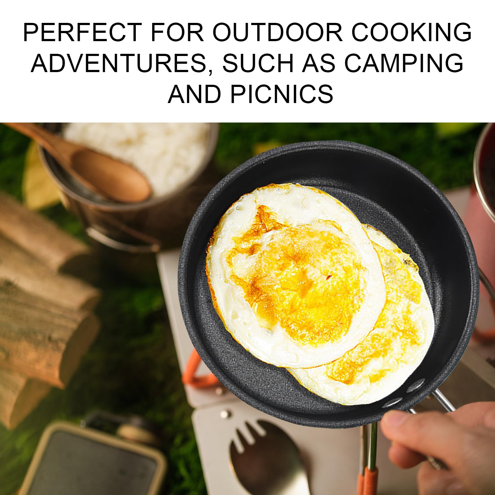 Mini Poêle à œufs En Acier Inoxydable - Bec Verseur - Parfait Pour Cuisson Voyage, Camping Ou Petites Portions