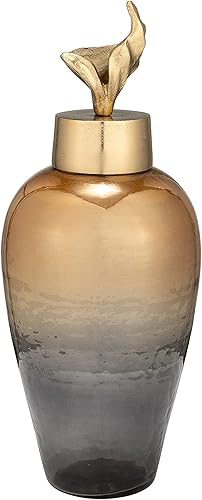 Miniatura 4 de Florero de metal con tapa de lirio, bronce de 17 pulgadas de alto x 7 pulgadas, elegante jarrón decorativo para bodas, centros de mesa, decoración