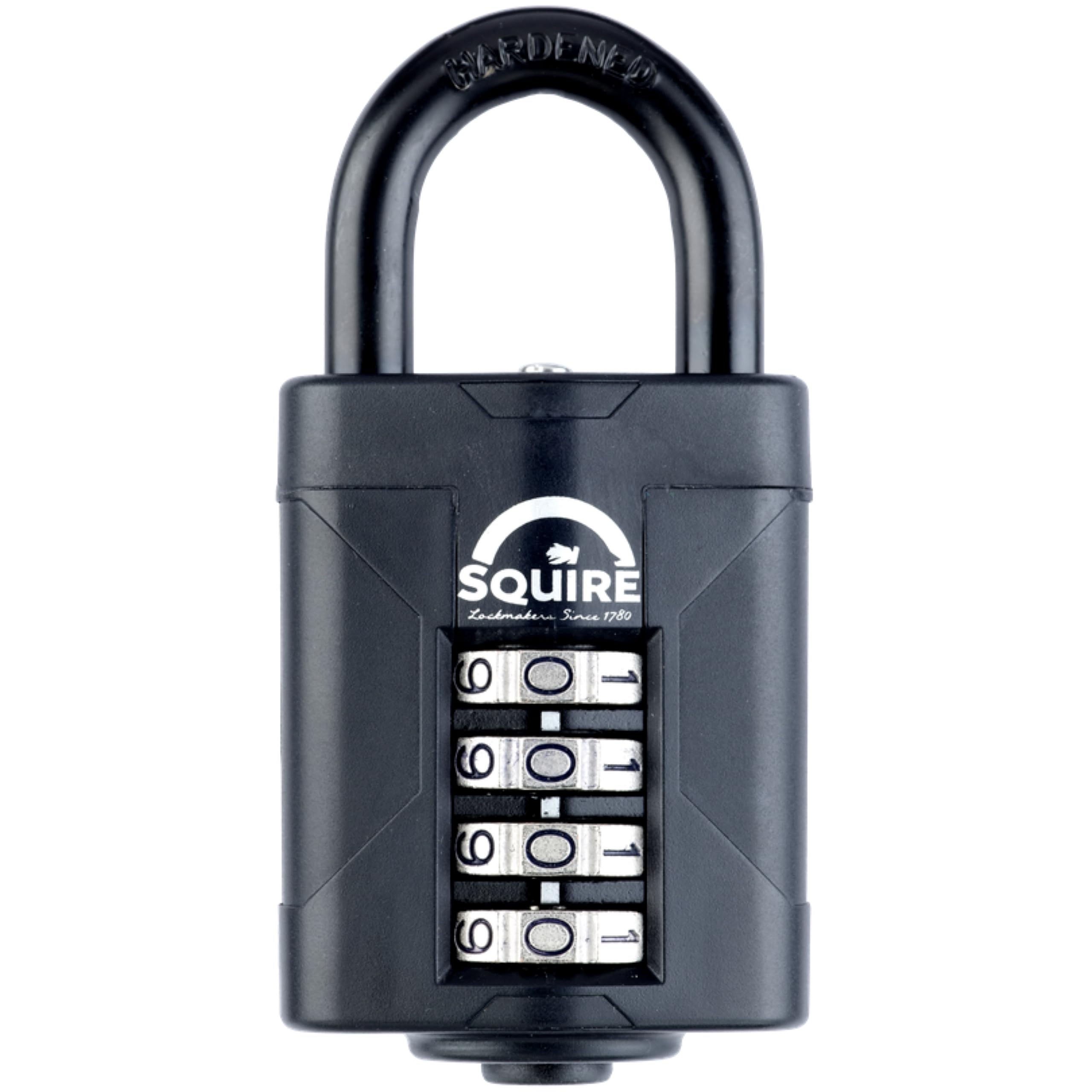 Squire Heavy Duty Padlock (CP50BLACK) - Toughest Steel Shackle - 4 Wheel 50mm Wide Combination Padlock (Black) - Alloy Steel for Corrosion Resistance - Weatherproof Lock for Home, School & Garage-image-29
