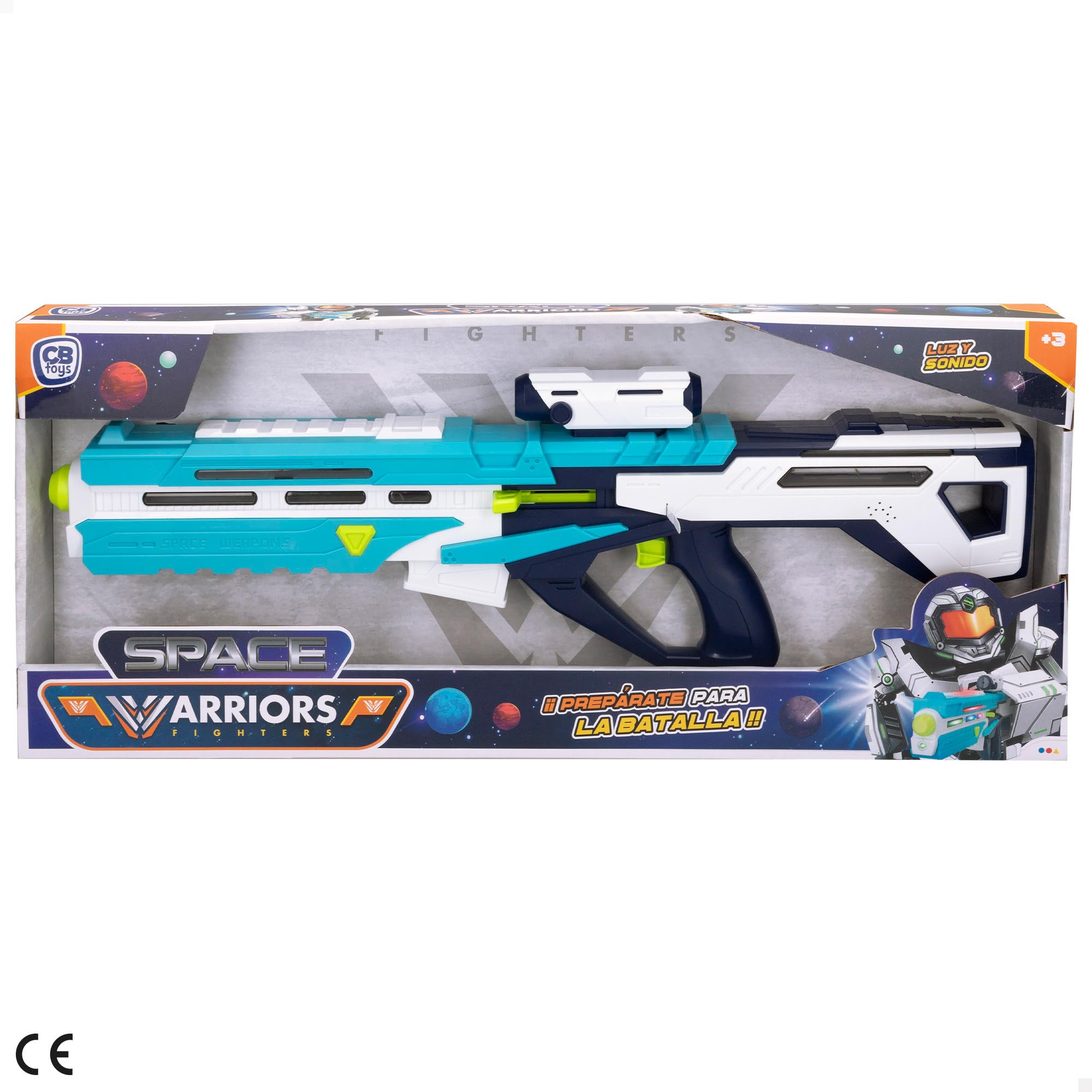 ColorBaby Warriors Pistola Spaziale Con Luci E Suoni – Design Futuristico, Batterie AA Incluse, Gioco Per Bambini 3+