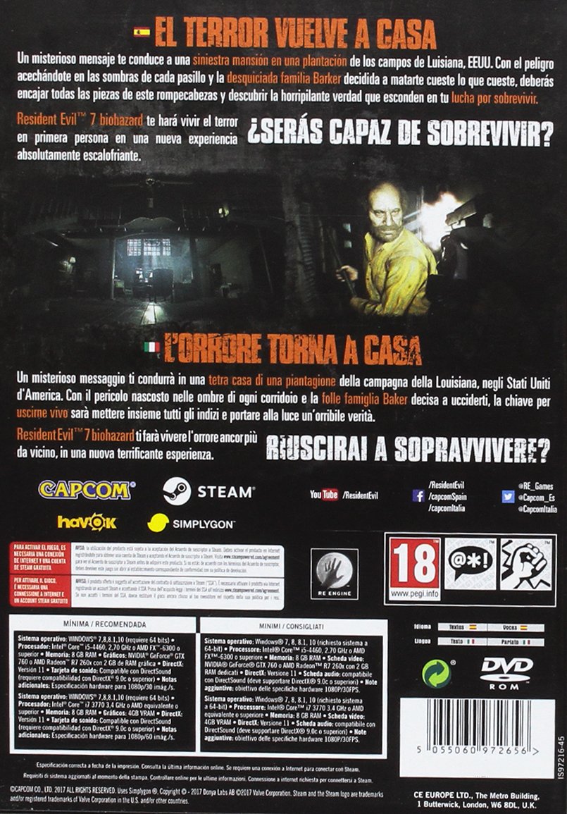 PC 　パソコン版 　resident evil　バイオハザード7 カプコン バイオハザード7 レジデントイービル「グロテスクVer
