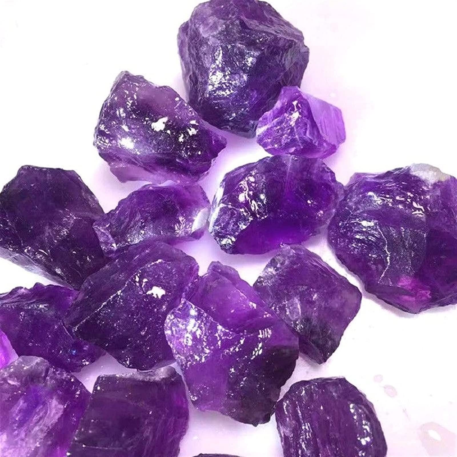Amethyst Rough Stone Schöne Amethyst Bulk Rohstein Lrreguläre natürliche Gesteinsmineralprobe (Size : 500g)