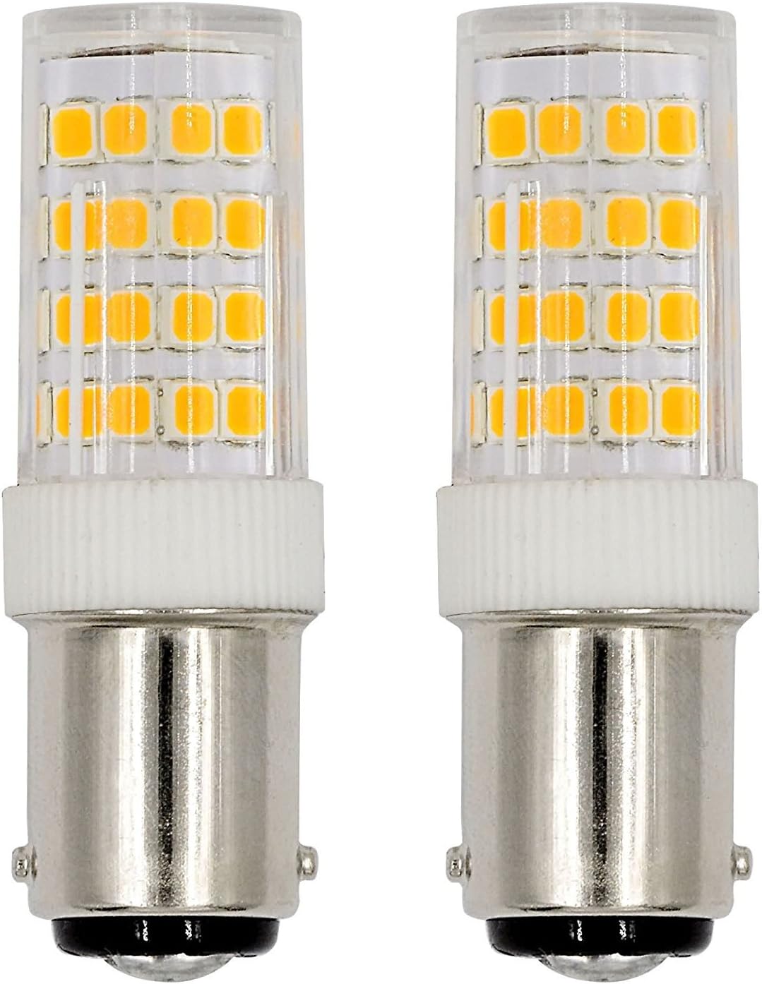 Ba15d LED Light Bulb Sewing Machine Bulb 5Watts Double Contact Bayonet Base Daylight White 6000k 120Volts T3/T4/C7/S6 LED Halogen Replacement Bulb (2pcs Pack