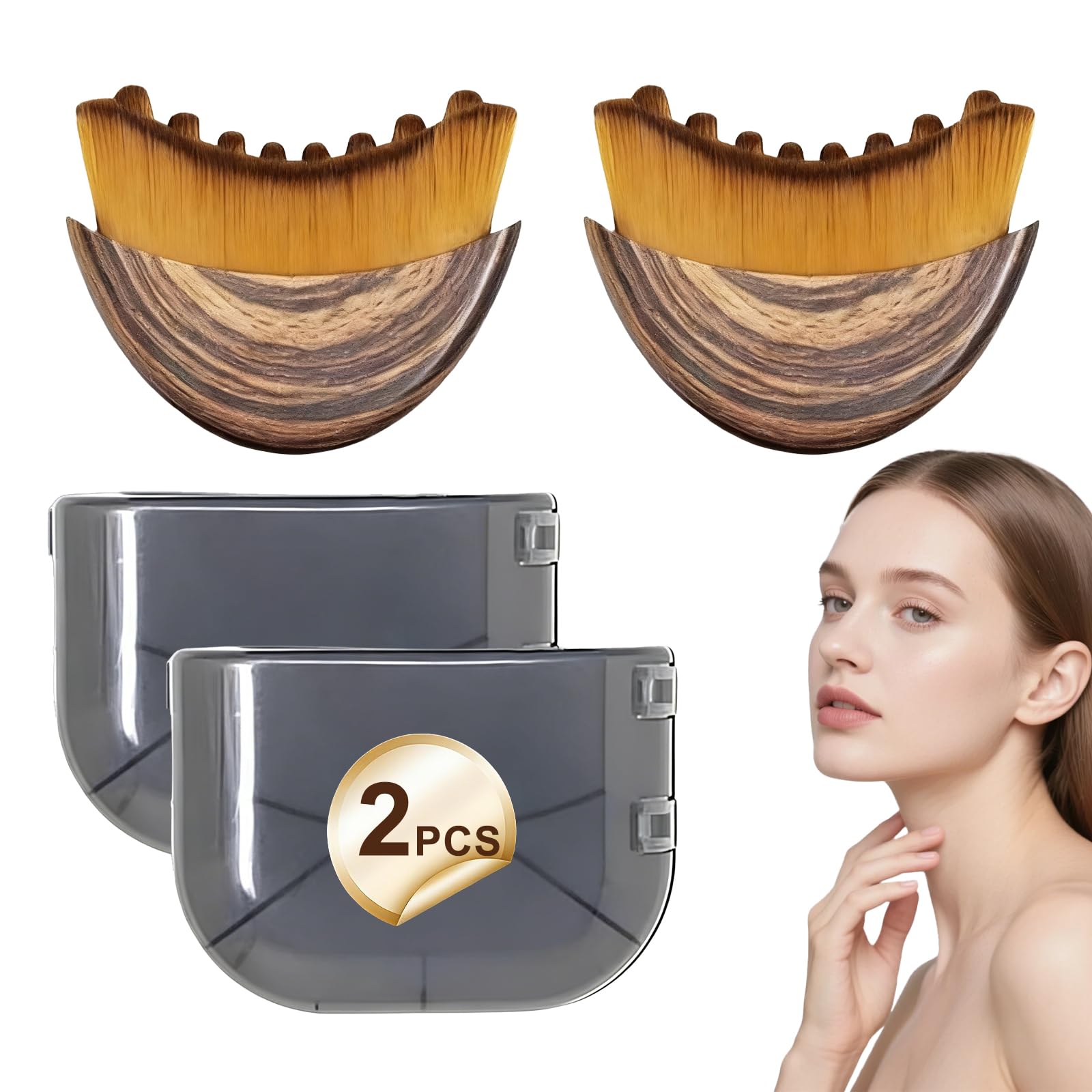 Lymphatic Contour Face Brush - Ergonomically Designed to Precisely Fit Skin and Relieve Fatigue (2PCS)-image-27