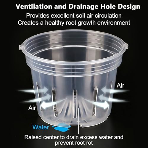 Miniatura 3 de Maceta de orquídea, 8 macetas transparentes para orquídeas con agujeros y 6 platillos, 2 de cada una de 4.1, 4.8, 5.7 y 6.4 pulgadas para
