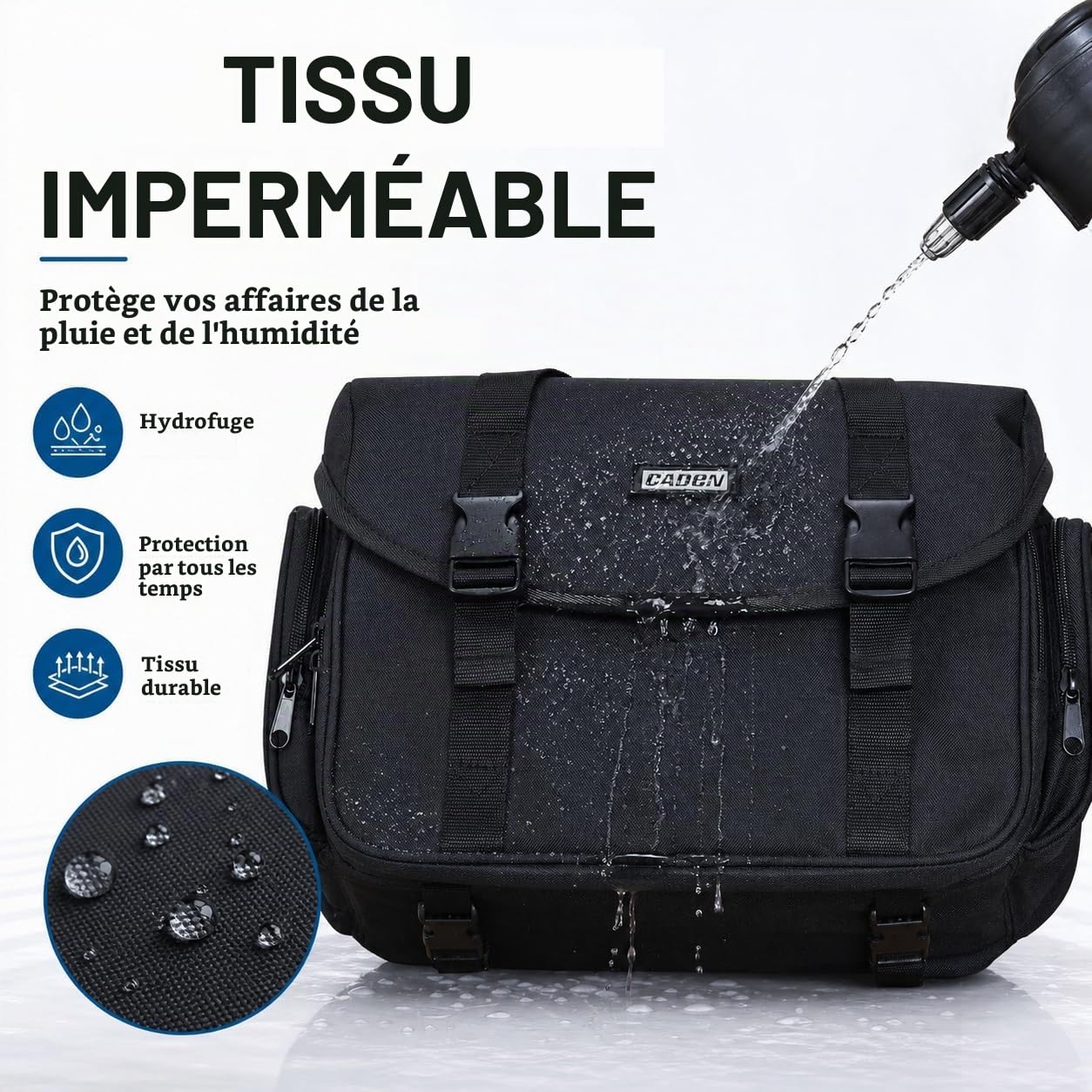 CADeN Grand Sac Bandouliere Appareil Photo Sacoche Housse Photo Reflex Sac Photographe avec Porte Trépied et Rembourrage Amovible pour Voyage Nikon Canon Sony DSLR SLR