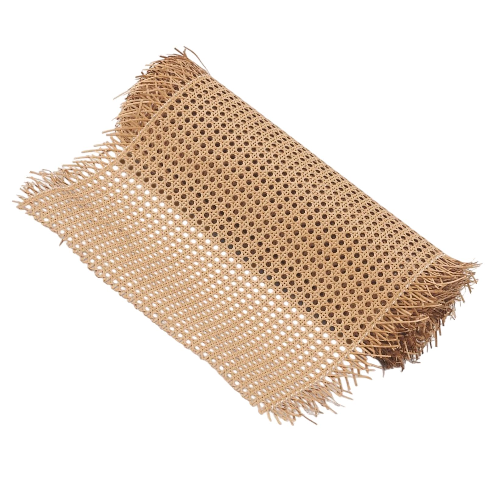 ZEPFJHE Decorative Weaving Mesh Roll, Faux Rattan Cane Webbing for Home Accents, Restoration Work and Panels Open Weave Cane Mesh Roll in Brown Synthetic
