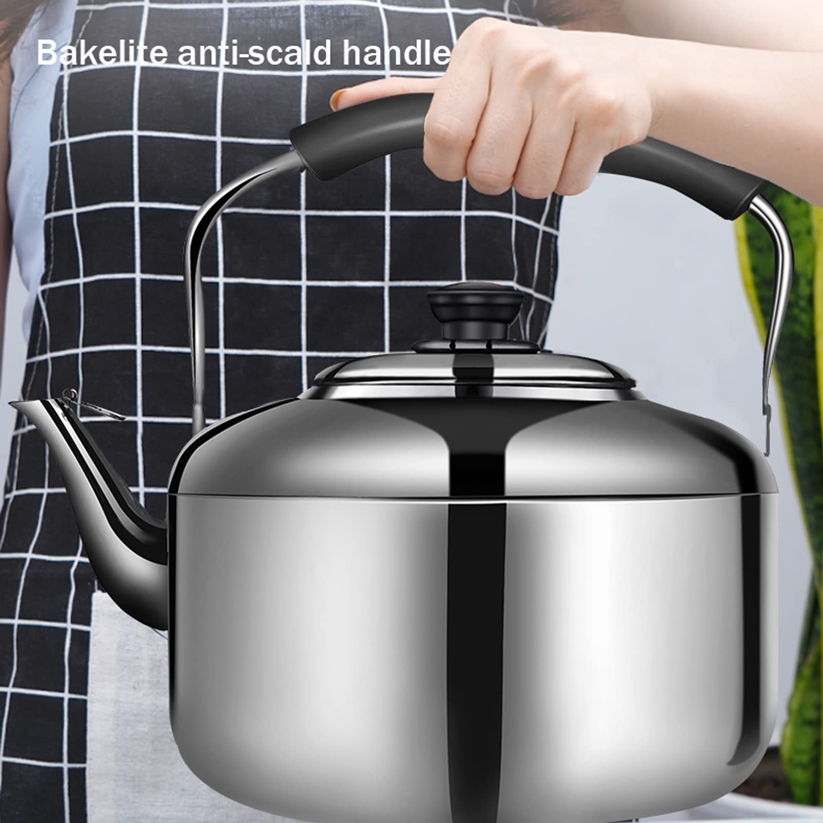 Tovetop Whistling Teakettle Tapot, Eau en Acier Inoxydable Bouilloire Grande capacité de gaz de Bouilloire à Induction à Induction Universelle Kettle Tea Pot Mariage