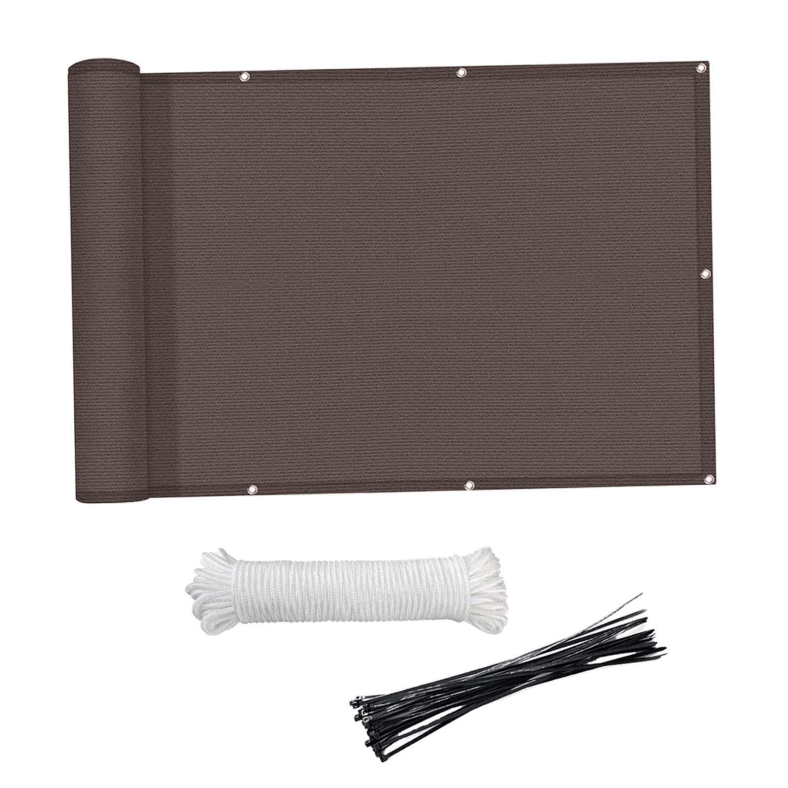 HDPE Balcony Cover Includes 24Pcs Cable Ties 90x300cm for Porch Outdoor Deck Coffee |Home & Garden | Yard, Garden & Outdoor Living | Garden Fencing | Privacy Screens, Windscreens