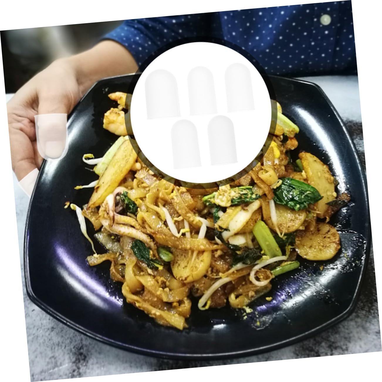 BUTIFULSIC Silicone Large Insulated Non-Slip Protective Covers for Thumb and Fingertips 5 Pack