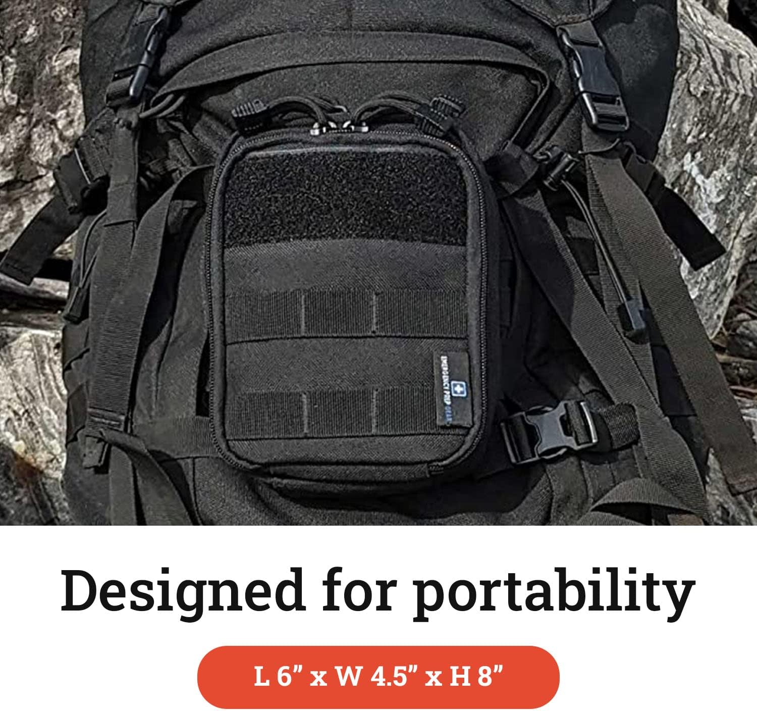 EPG Tactical EDC Organizer, Molle Utility Pouch - First Aid Black Backpack Organizer, Small, Modular Survival Bag image 5