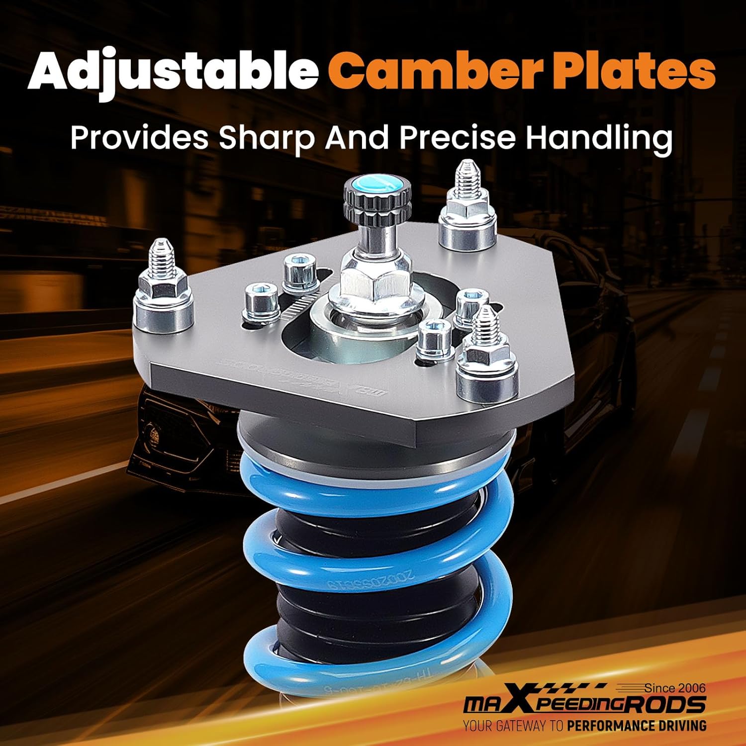 maXpeedingrods Coilover for VW Golf Mk5 2003-2009, for Golf Mk6 2009-2012, for VW Jetta MK5 2005-2011, Jetta MK6 2011-2019, 24 Levels Damper Adjustable Struts, T6 Upgraded Lowering Kits Blue