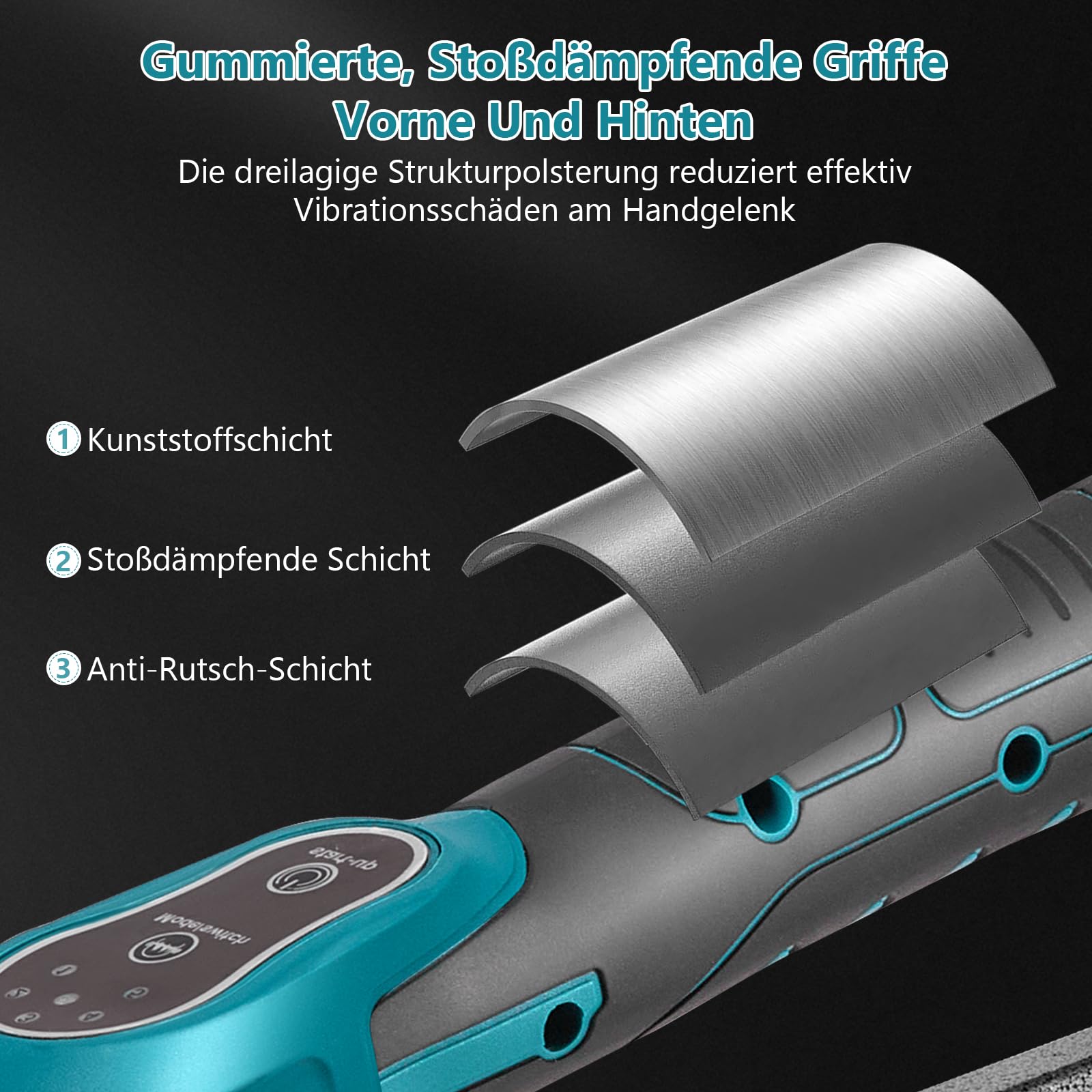 Fliesenrüttler, Fliesenleger Maschine mit 2 21V Akku, kabelloses Vibrationsgerät für Bodenfliesen