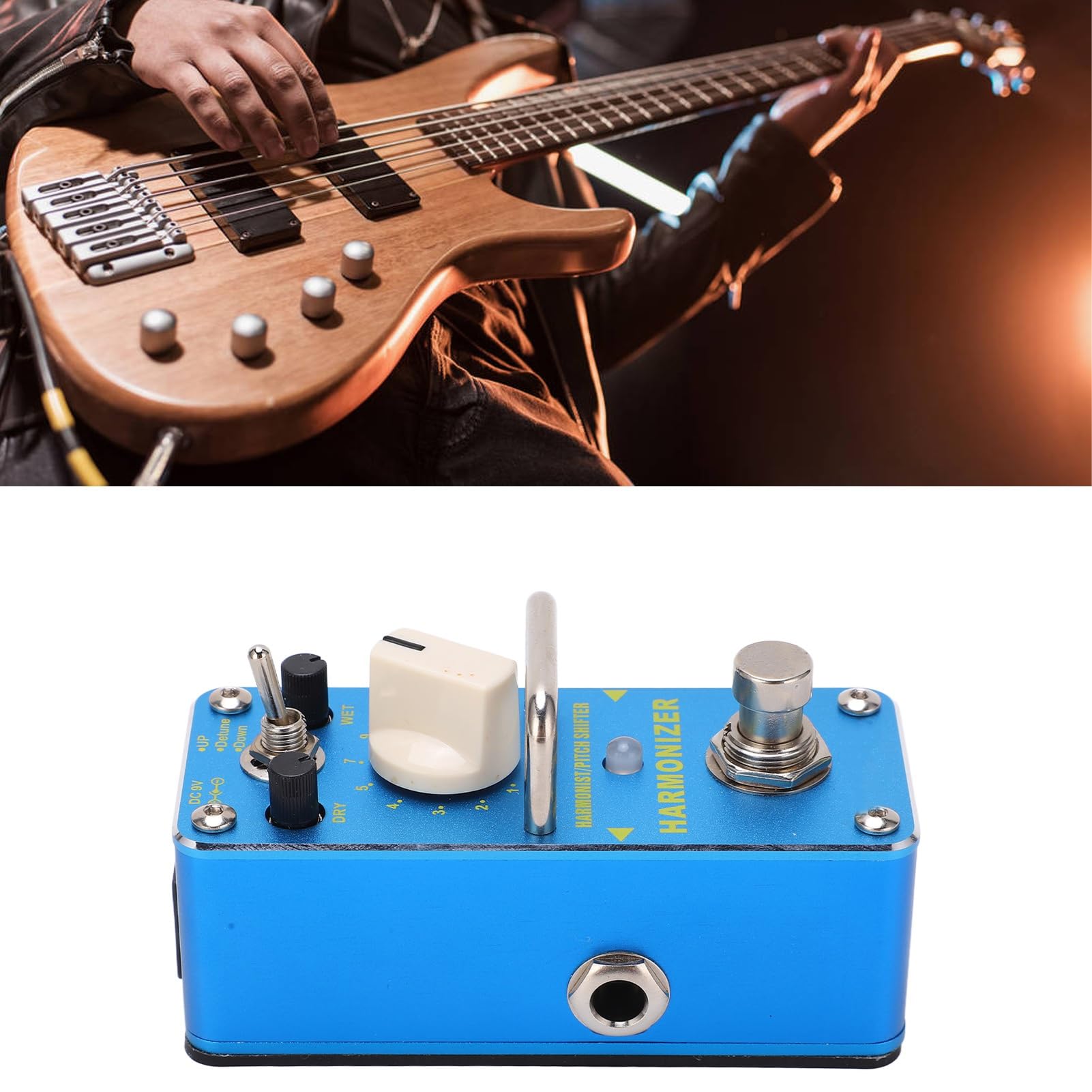 Sxhlseller Pedale Effetto Pitch Shifter Metal Blue con 3 modalità True Bypass per gli Amanti del Pedale Effetto Chitarra Metal Blue