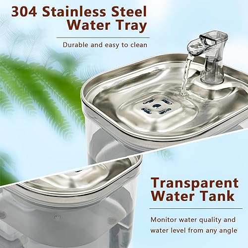 Miniatura 6 de Fuente de agua para gatos, fuente de agua para mascotas de 85 oz2.5 L, dispensador automático de agua para gatos y perros para gatos, perros,