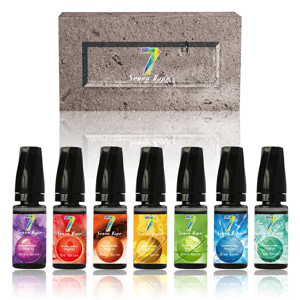 E-Liquide pour Cigarette Electronique/E-Cigarettes Fruits/Cuisson Pain  Gâteau/les Boissons/le Tabac/épices et Herbes/Ginseng/Menthol et Menthe,  Seven Vape 0mg ni Tabac (Sept Couleurs) : Amazon.fr: High-Tech