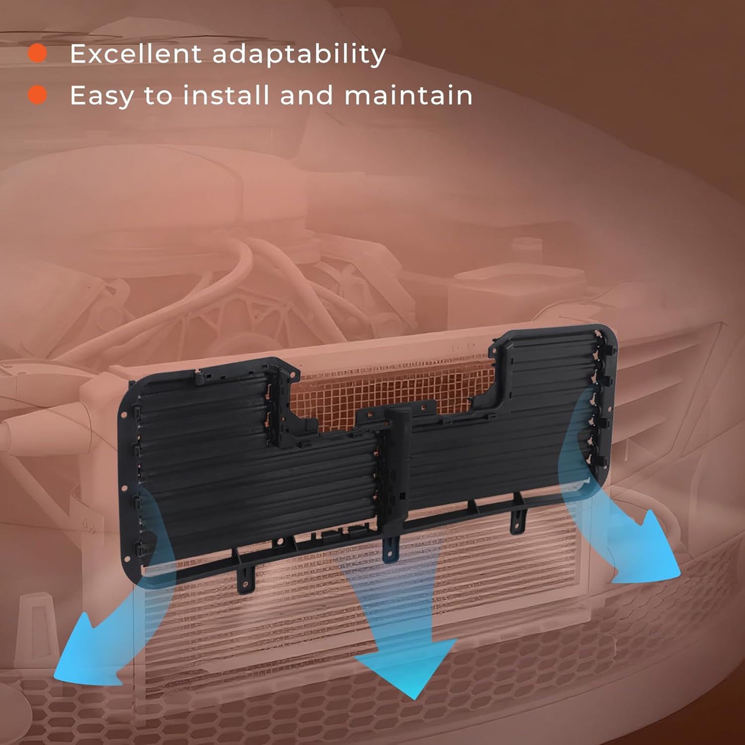 labwork Active Grille Shutter 84363184 Replacement for Chevy Silverado 1500 Replacement for GMC Sierra 1500 2017-2019 with Motor