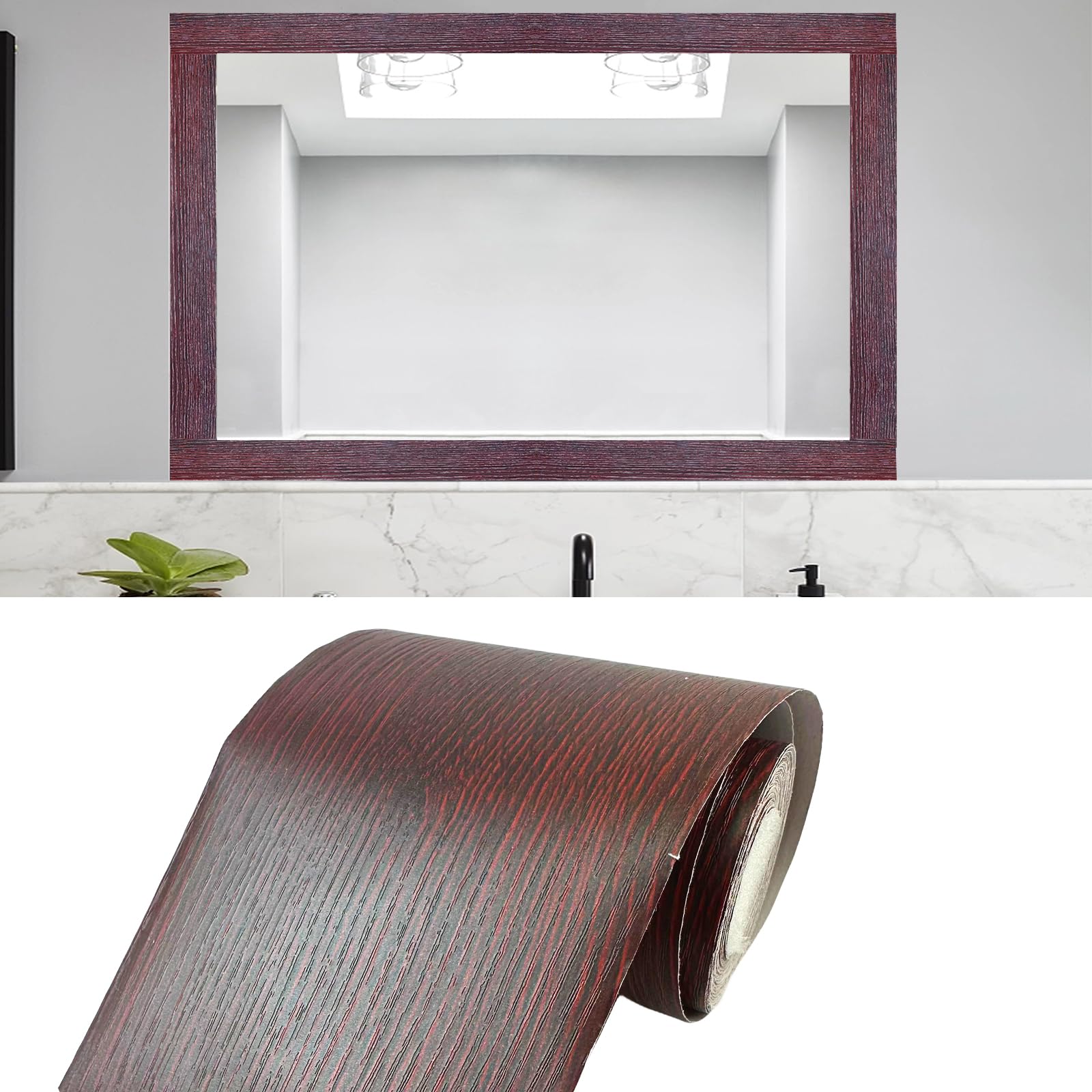 Teemall 10M Wood Grain Removable PVC Waterproof Border Wall