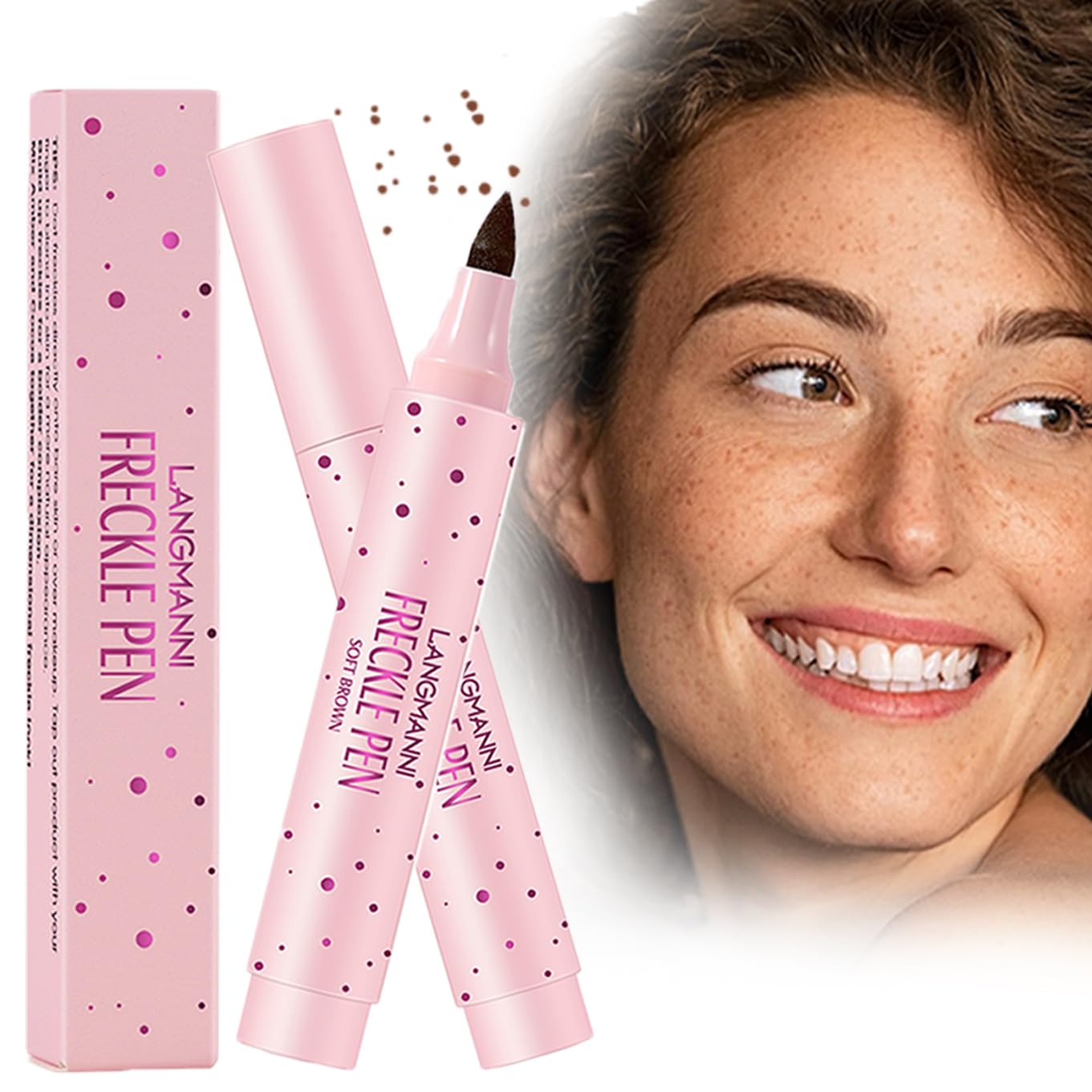Freckle Makeup Pen - Natural Lifelike Waterproof Freckle Tint Stamp, Soft Dot Sopt for Effortless Sun-kissed Makeup (Dark brown)