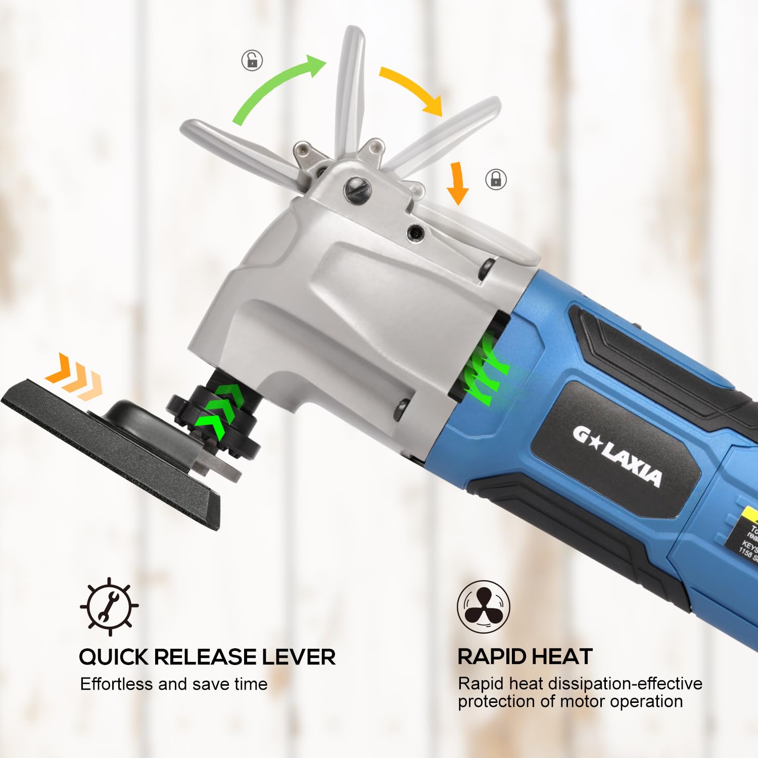 Strumenti Oscillanti 260W, 6 Velocità Variabile 15000-22000RPM Utensile Multifunzione, Angolo di Oscillazione 3° multifunzione oscillante,39 Pezzi Accessori con Borsa da Trasporto