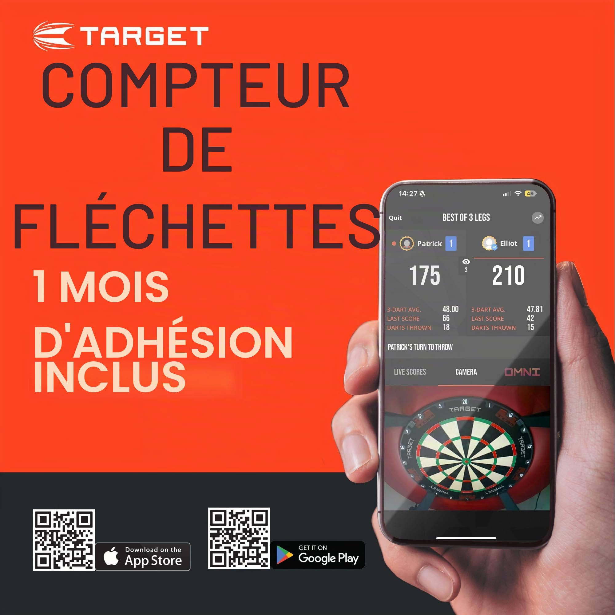 Target Darts Stephen Bunting 95K Swiss Point Jeu de Fléchettes à Pointe en Acier, 18G/22G/23G | Kflex Vols et Arbres, Le Joueur Bullet Edition 95% Fléchettes en Tungstène, Pièces de Rechange DX Points