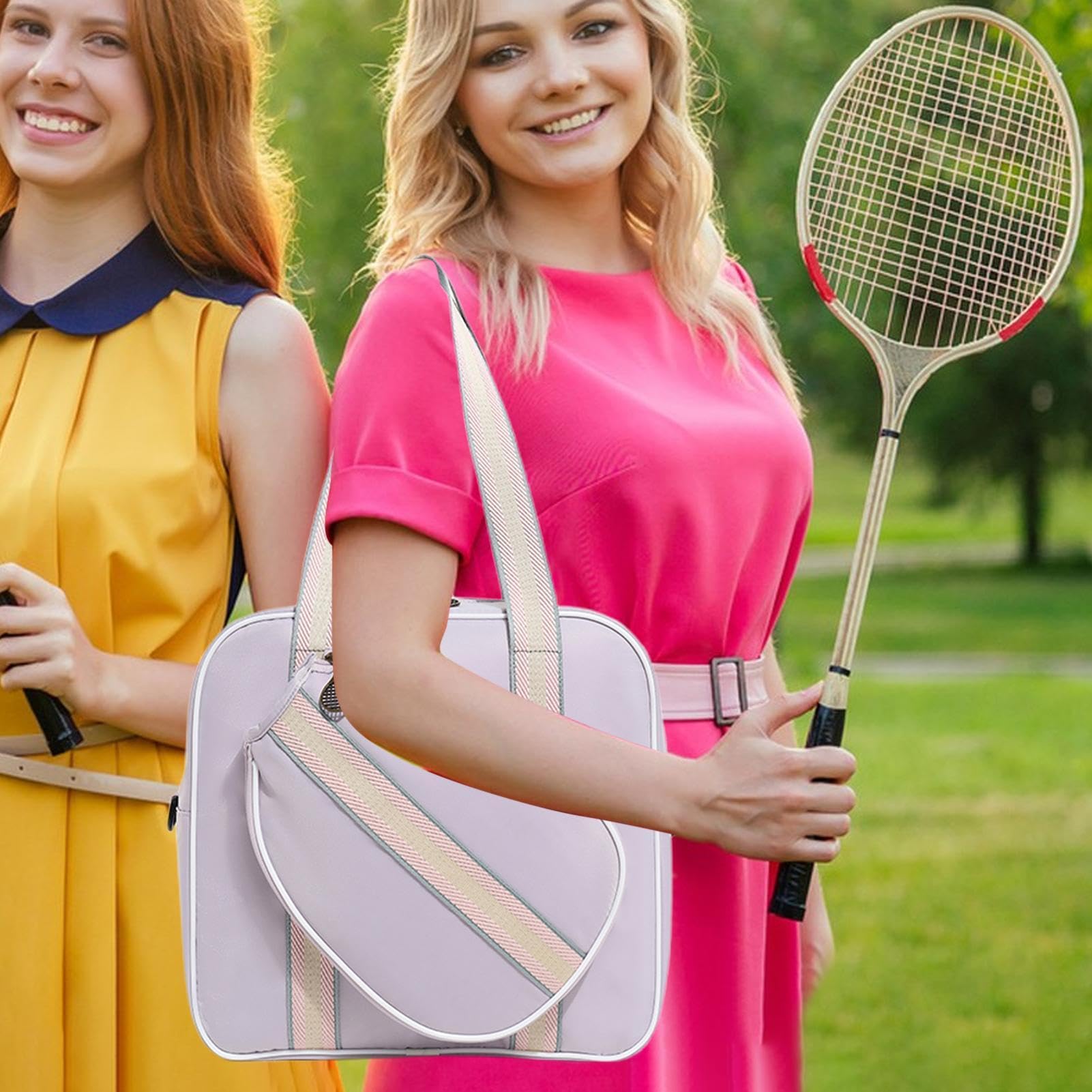 Generisch Borsa a tracolla da tennis, borsa a tracolla da tennis, borsa per racchette da badminton, grande borsa per attrezzatura da tennis, borsa impermeabile con tracolla, elegante per uomo e donna