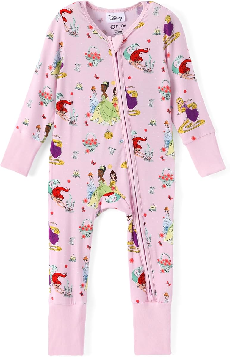 Disney Baby Viscose Made from Bamboo 2-way Zip Footie Romper Outfit NB-Inf