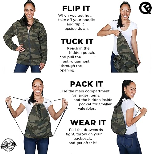 Miniatura 5 de Chaqueta tipo mochila reversible 2 en 1 (como se ve en Shark Tank), chaqueta impermeable unisex Dryflip 2.0