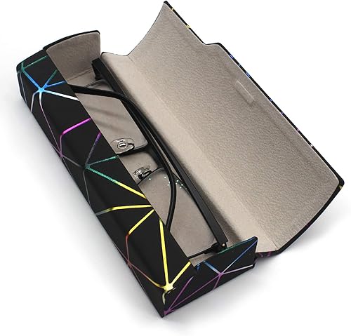 Miniatura 5 de Funda de gafas deslumbrante celosía, funda protectora portátil para gafas, cubierta rígida para gafas de moda, unisex..