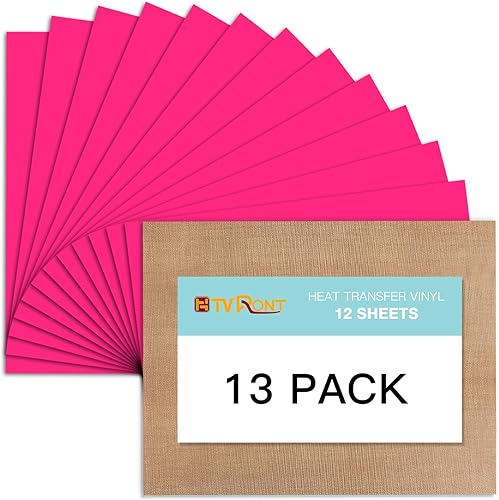 Paquete de vinilo de transferencia de calor HTV rosa neón paquete de 13 vinilos para planchar de 12 x 10 pulgadas, color rosa neón para camisetas, disponible en Yaxa Mexico
