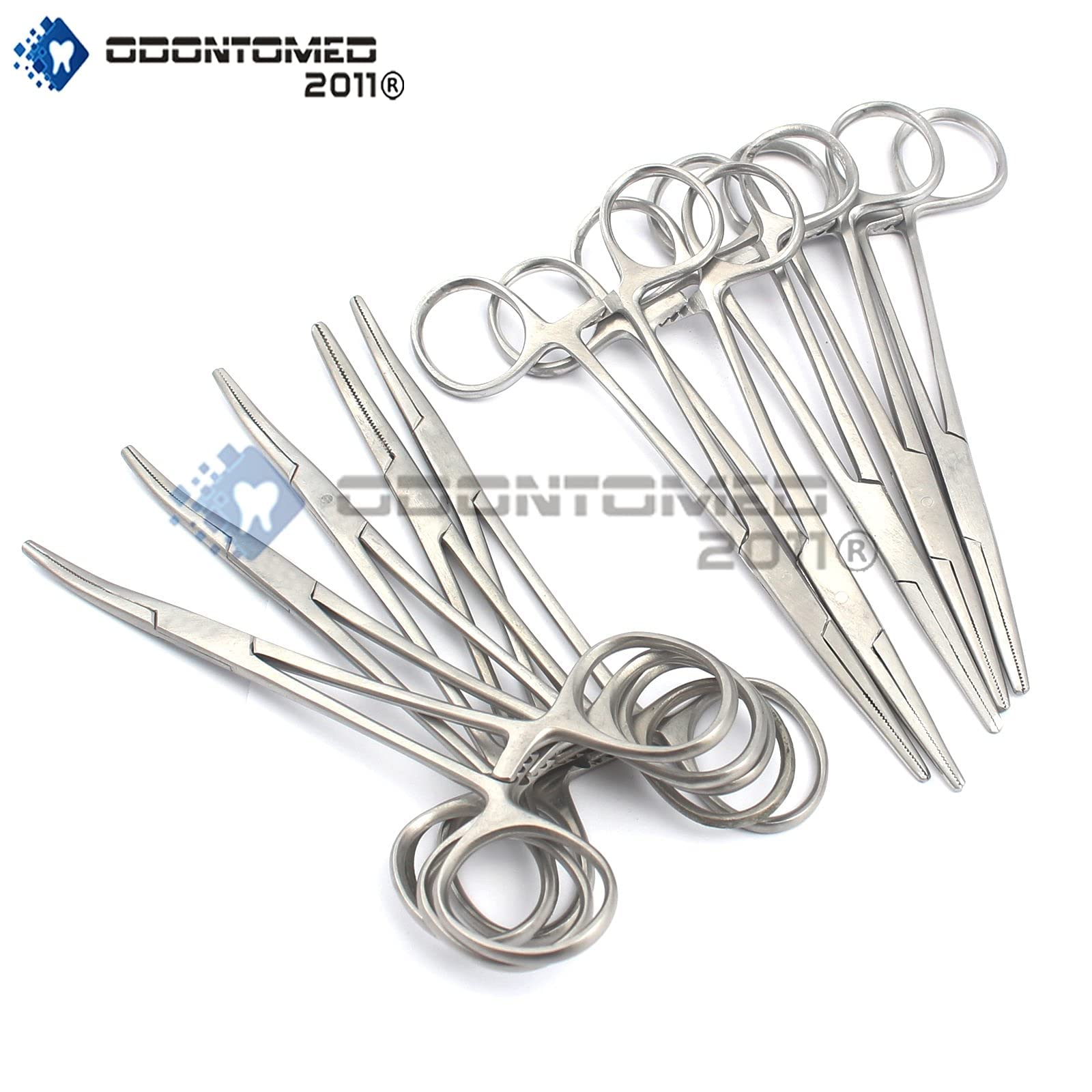 OdontoMed2011® 10 Assorted Kelly Locking HEMOSTAT Forceps 5.5" ODM (Silver) — Amazon image 2