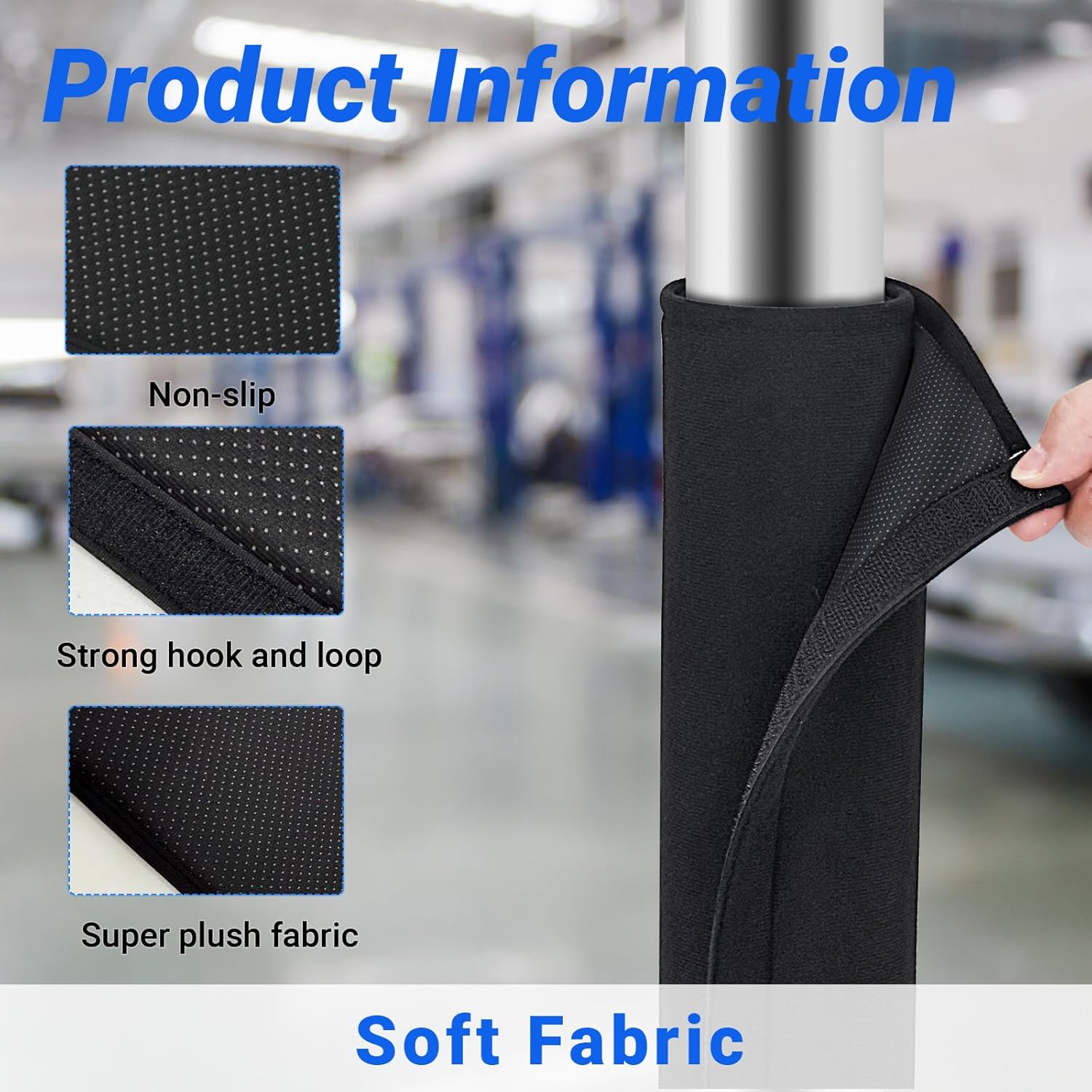 Thick Basement Lamp Post Pad Garage Lamp Post Protection Bag with Anti Slip Fabric, Black 12 x 24 Inch Basement Lamp Post Cover（Thickness 0.4IN (4)