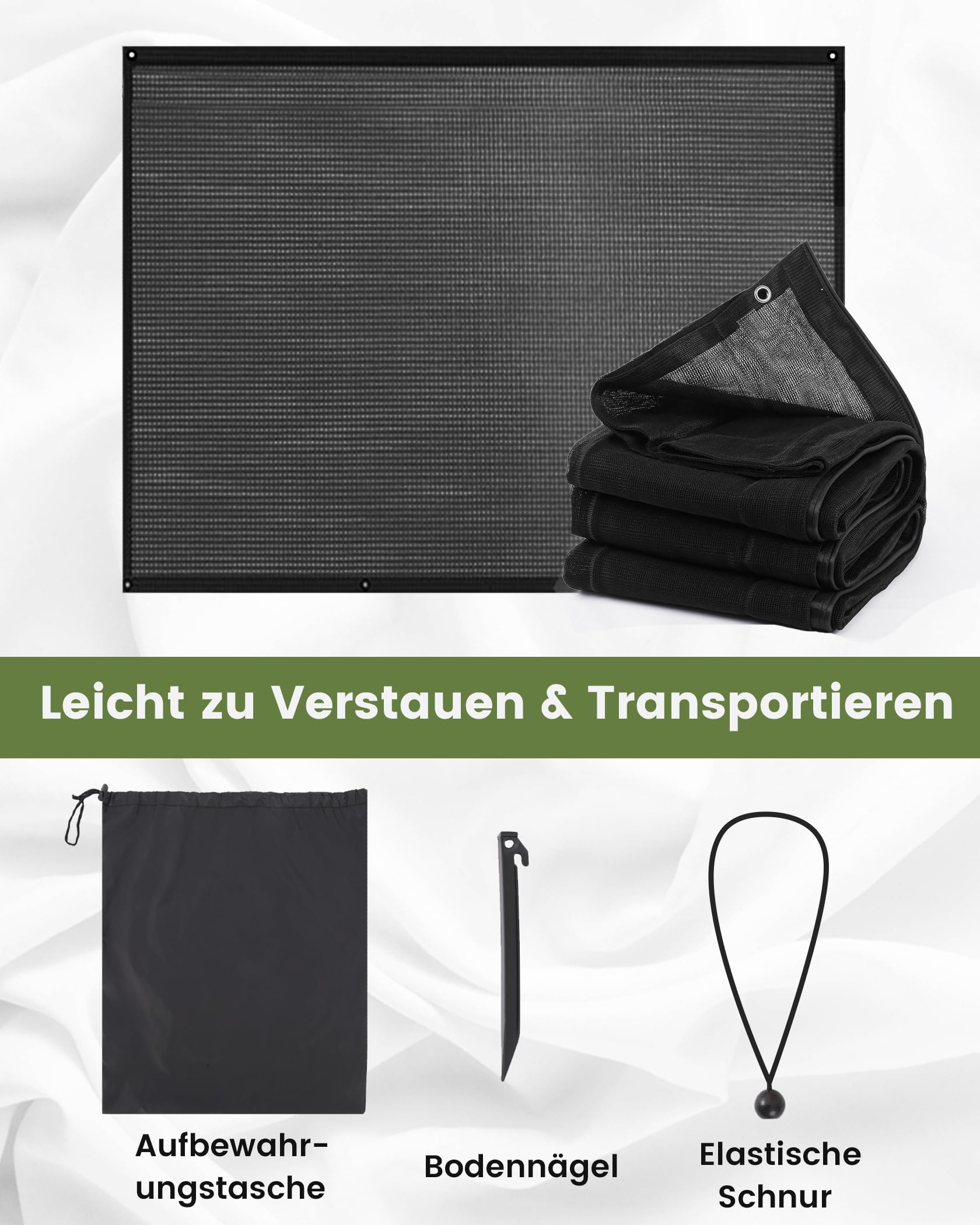 FoundGo Sonnenschutz Markise Wohnmobil 200 x 330cm – Sunblocker Markisen Vorderwand mit Keder, [220g/㎡ HDPE] Schattentuch, 75% Sichtschutz, UV Schutz Camping Markise, Sonnensegel als Zubehör