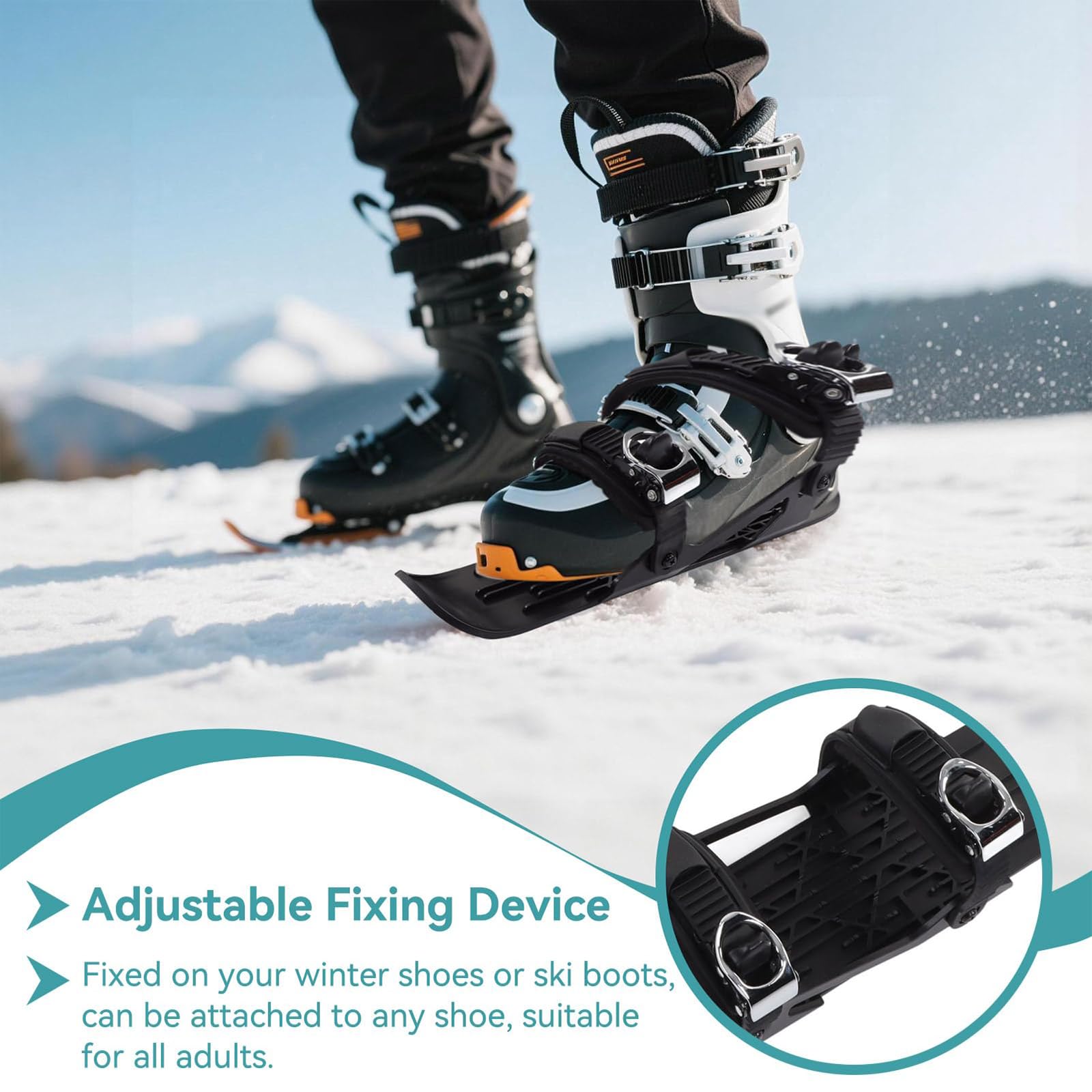 Verstellbare tragbare kurze Schlittschuhe mit Schutzbrille und Handschuhen für Downhill Pisten Wintersport