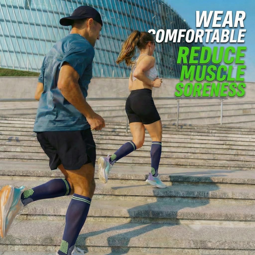 Compression Socks (2/3 Pair) for Men and Women 20-30 mmHg Regular and Plus Size Compression Scoks:Size S-7XL - Image 6