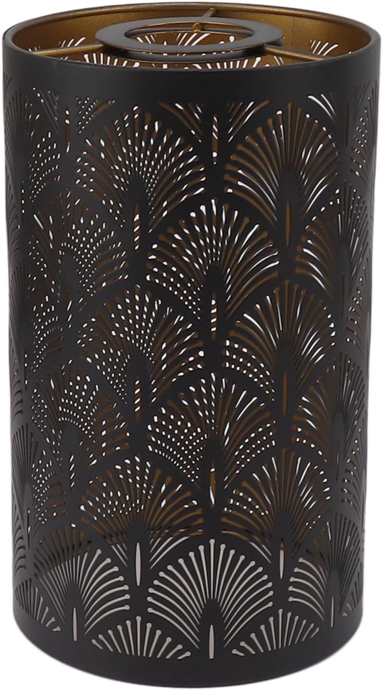 Metal Lamp Shade, Black Lampshade Metal Light Shade with Hollow out for E27 E26 Table Lamp and Floor Light