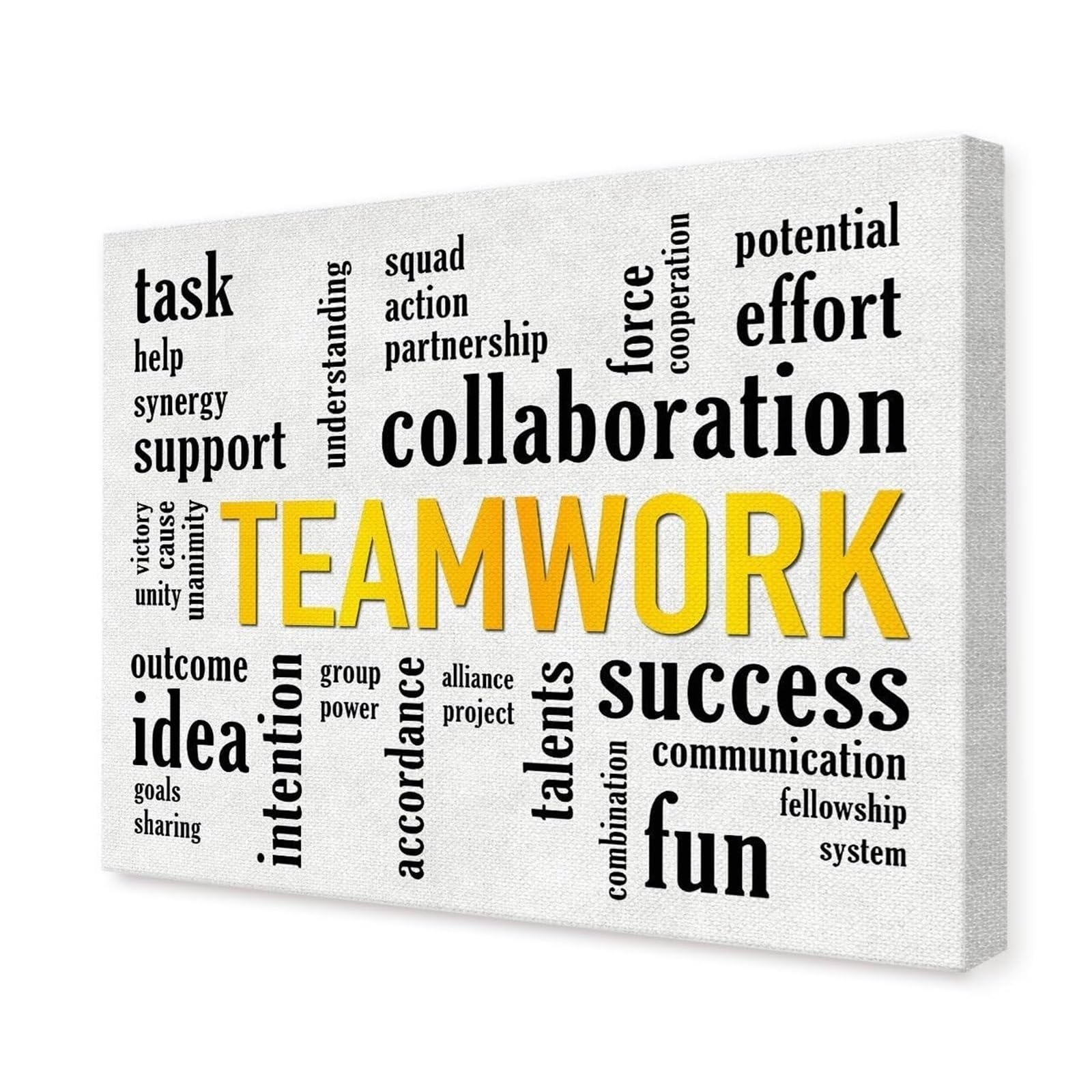 LLBOGRGGN Office Motivational Poster - Teamwork Quotes & Sayings Wall-Art for Corporate, Home Office or Business Decor(Unframed,16x24inch(40x60cm))