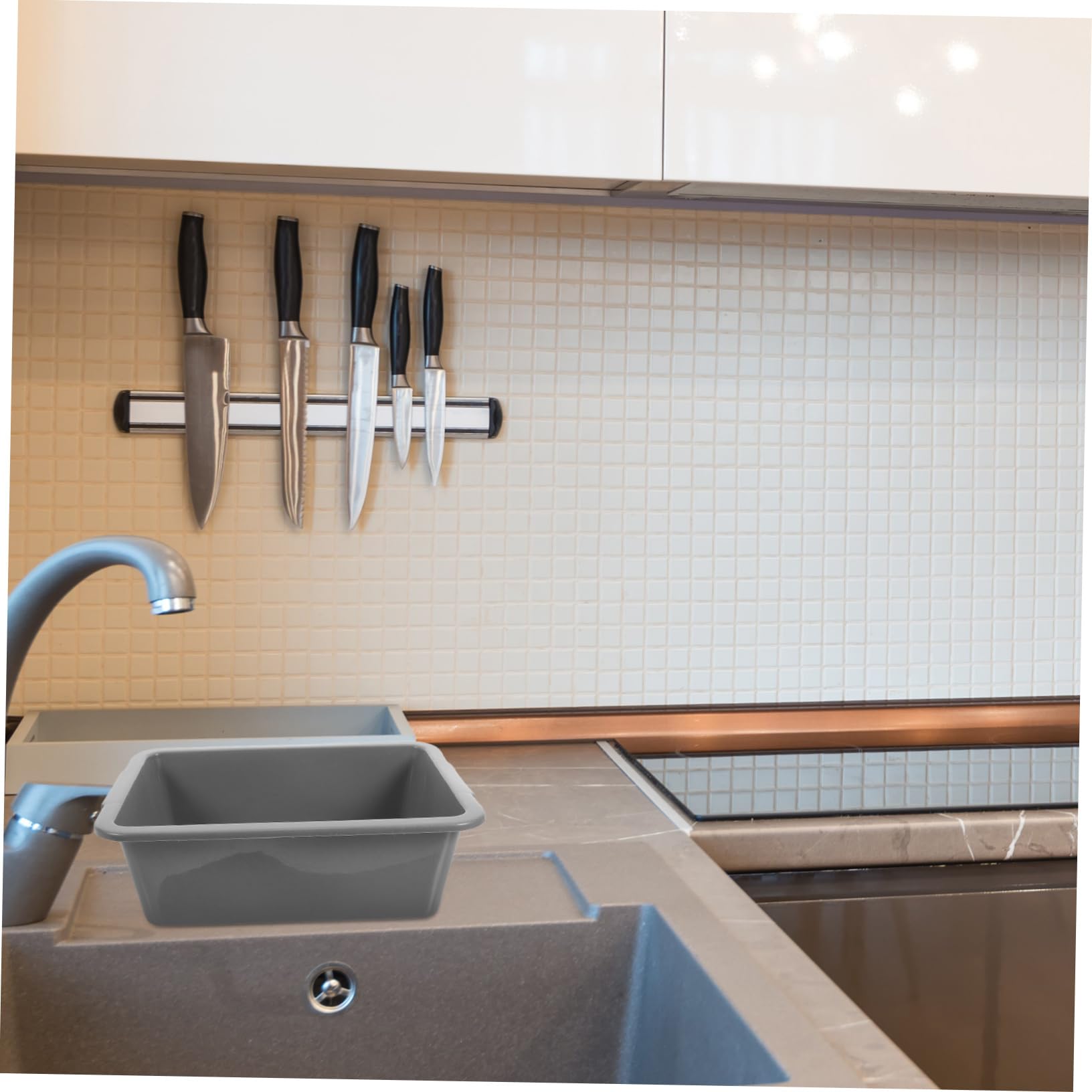 Cabilock Commercial Wash Basin Tub Handle Rectangular Storage Basket Dish Tote Plastic Tubs Organize Kitchen