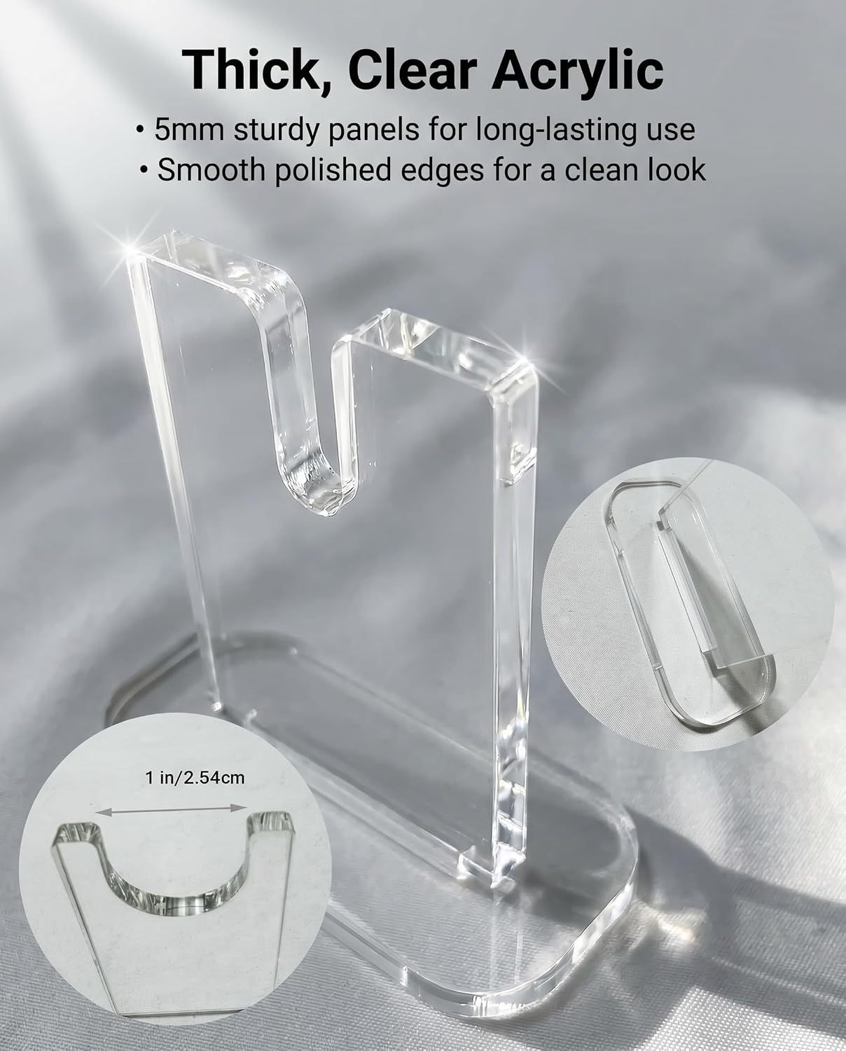 4Pcs Knife Display Stand ,Acrylic Knife Holder Collector ,Knives Extendable blade holder, Single Knife Holder for Home Decor (clear bottom)