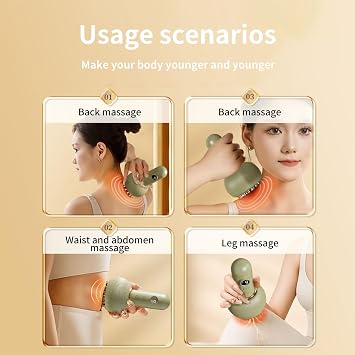 Lymphatic Drainage Massager, Deep Tissue Machine with Heat & Light Therapy, Electric Cupping Machine Scraping Device for The Whole Body Home Massage (White)