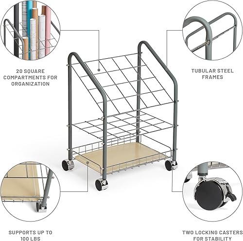 Miniatura 2 de Pemberly Row Archivador tubular de alambre de acero - 20 compartimentos