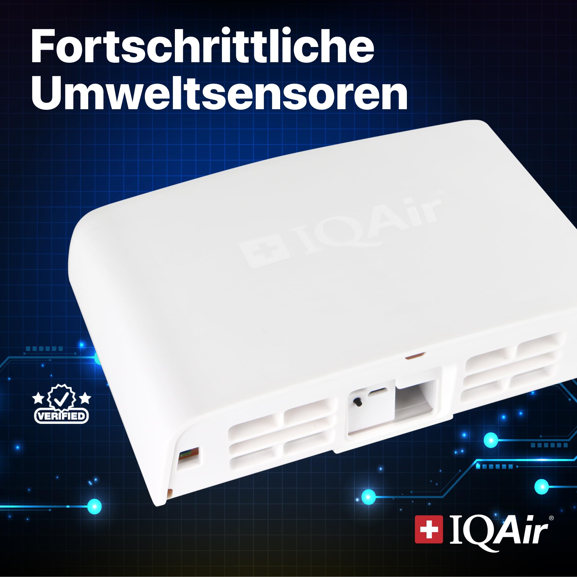 IQAir AirVisual Outdoor Luftqualitätsmonitor für außen - Luftqualität Messgerät & Feinstaubmessgerät mit PM2.5, PM10, AQI, Temperatur, Luftfeuchtigkeit, WLAN/Ethernet, Wetterfest. Made in Germany