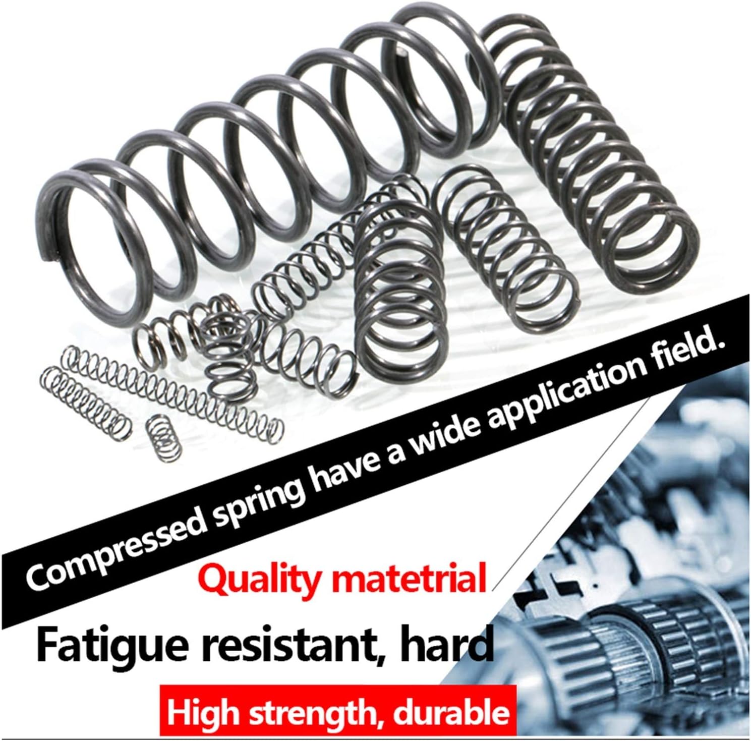 高い引張柔軟性春 圧縮ばね圧力スプリングリターンスプリング離脱スプリングワイヤの直径1.8mm、外径25mm (Length : 8