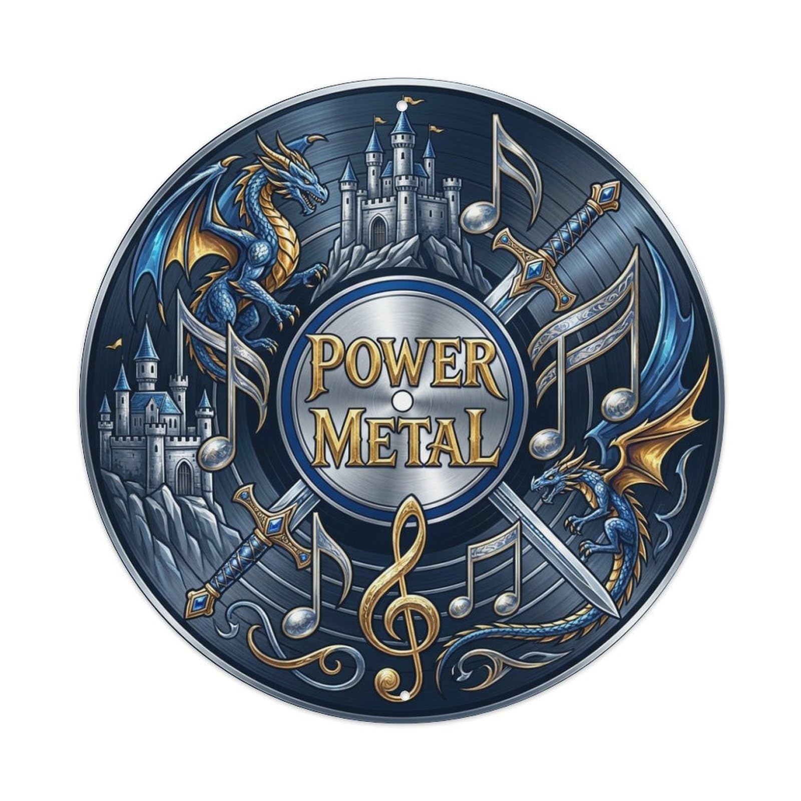 Power Heavy Metal Vinyl Records Music Cover Metal Tin Sign