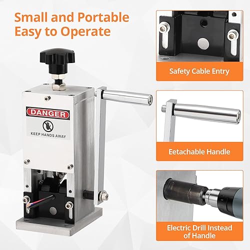 Miniatura 6 de Towallmark Máquina pelacables para alambre de diámetro de 0.05-0 ~ 1 pulgada (1.5 ~ 0.984 in), velocidad de pelado de 50 pies/min, máquina peladora